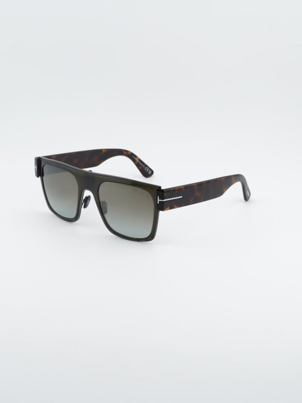 Tom Ford Edwin FT1073 51G Sunglasses Green / Havana Square Frame, Brown Lenses